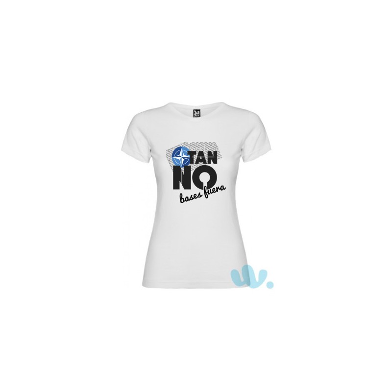 Camiseta mujer OTAN NO. Bases fuera